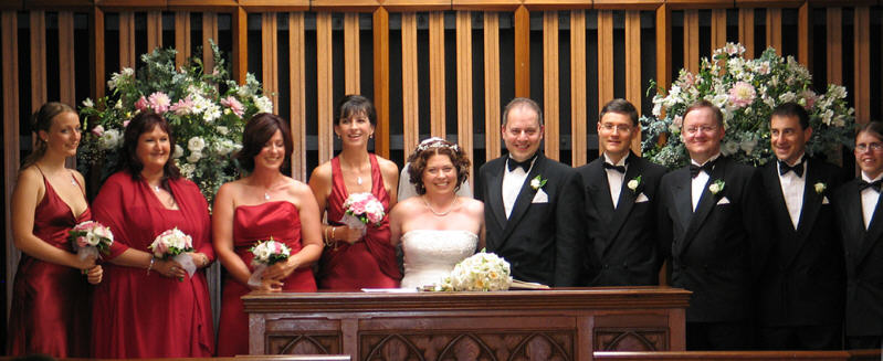 The bridal party after the signing of the register.